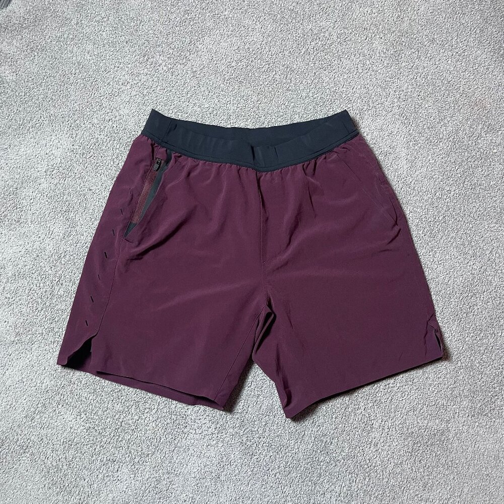 Ten Thousand Interval Shorts Burgundy 7" Lined Running Logo Stretch Men's Medium